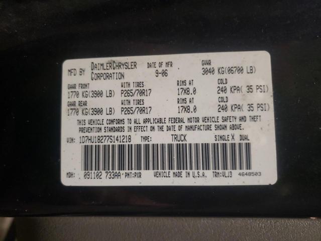 Photo 10 from auction – 2007 DODGE RAM 1500 S with VIN 1D7HU18277S141218