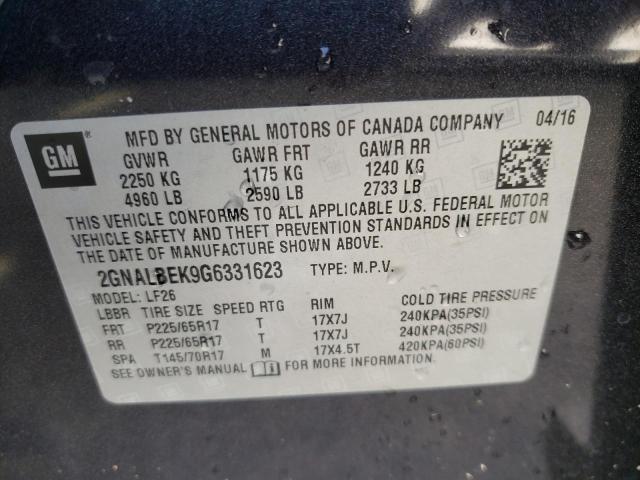 Photo 10 from auction – 2016 CHEVROLET EQUINOX LS with VIN 2GNALBEK9G6331623