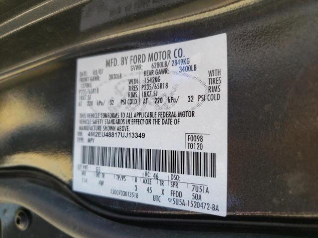 Photo 10 from auction – 2007 MERCURY MOUNTAINEE with VIN 4M2EU48817UJ13349