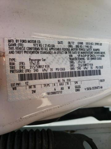Photo 10 from auction – 2013 FORD FOCUS SE with VIN 1FADP3F26DL111458