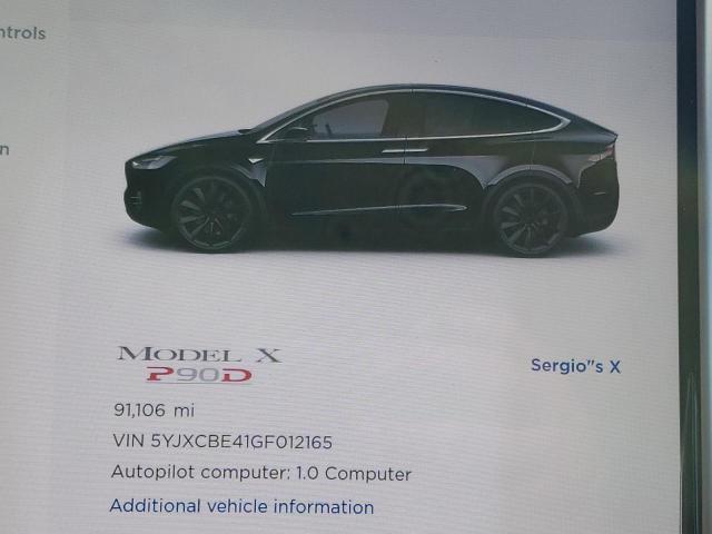 Photo 8 from auction – 2016 TESLA MODEL X with VIN 5YJXCBE41GF012165
