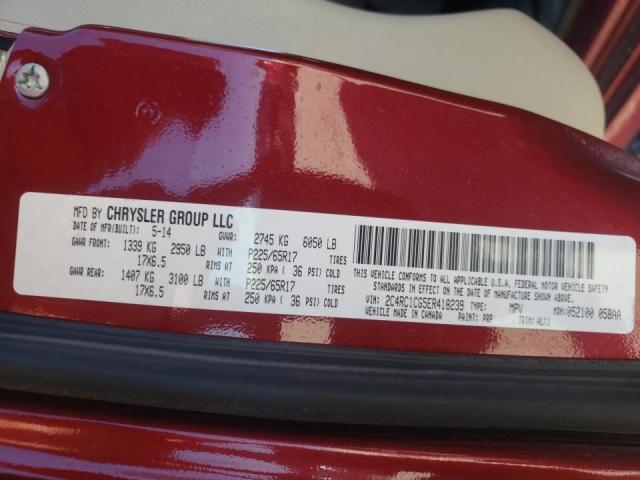 Photo 10 from auction – 2014 CHRYSLER TOWN & COU with VIN 2C4RC1CG5ER418239