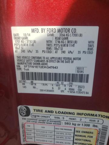 Photo 10 from auction – 2014 FORD F150 SUPER with VIN 1FTFW1ET2EKG47643