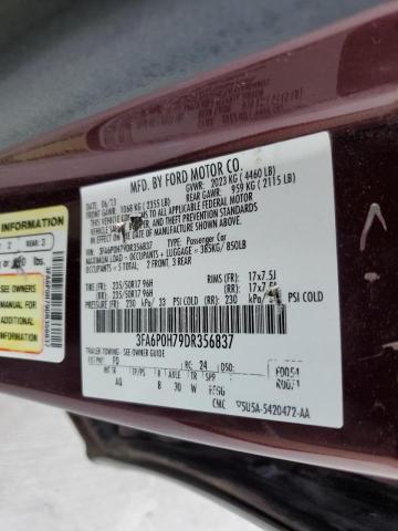Photo 10 from auction – 2013 FORD FUSION SE with VIN 3FA6P0H79DR356837