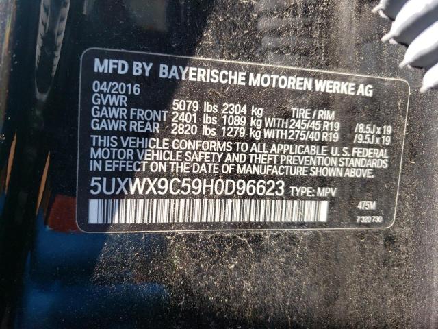 Photo 10 from auction – 2017 BMW X3 XDRIVE2 with VIN 5UXWX9C59H0D96623