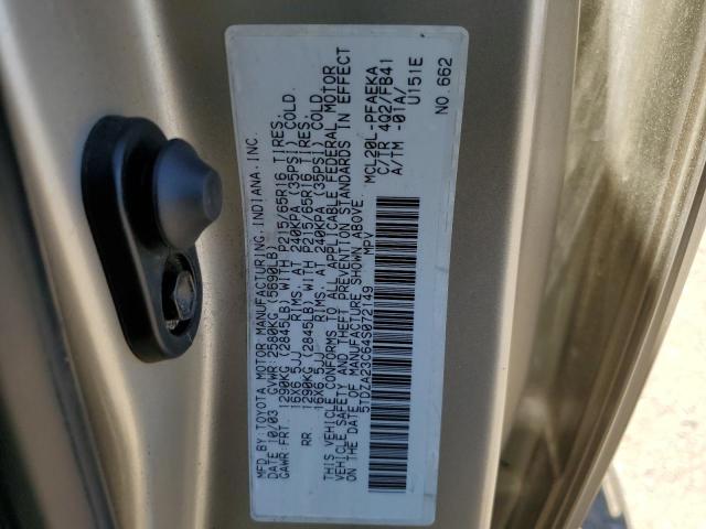 Photo 10 from auction – 2004 TOYOTA SIENNA CE with VIN 5TDZA23C64S072149