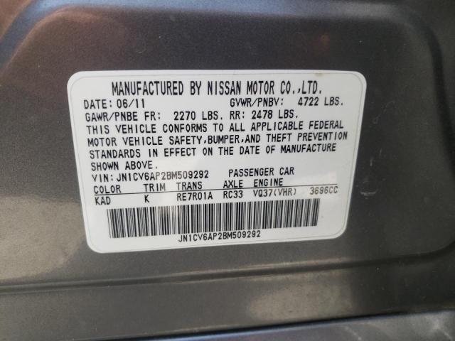 Photo 10 from auction – 2011 INFINITI G37 BASE with VIN JN1CV6AP2BM509292