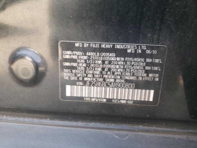 Photo 10 from auction – 2010 SUBARU FORESTER X with VIN JF2SH6BC5AH900800