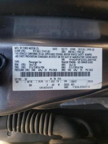 Photo 10 from auction – 2013 FORD FOCUS SE with VIN 1FADP3F23DL290199