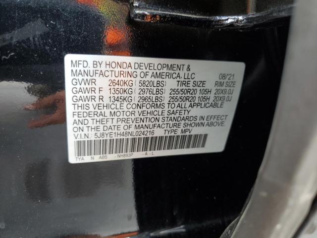 Photo 10 from auction – 2022 ACURA MDX TECHNO with VIN 5J8YE1H48NL024216