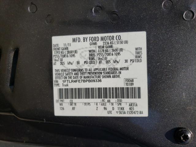 Photo 10 from auction – 2011 FORD RANGER SUP with VIN 1FTLR4FE7BPB09336