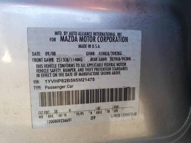 Photo 10 from auction – 2009 MAZDA 6 S with VIN 1YVHP82B595M21475