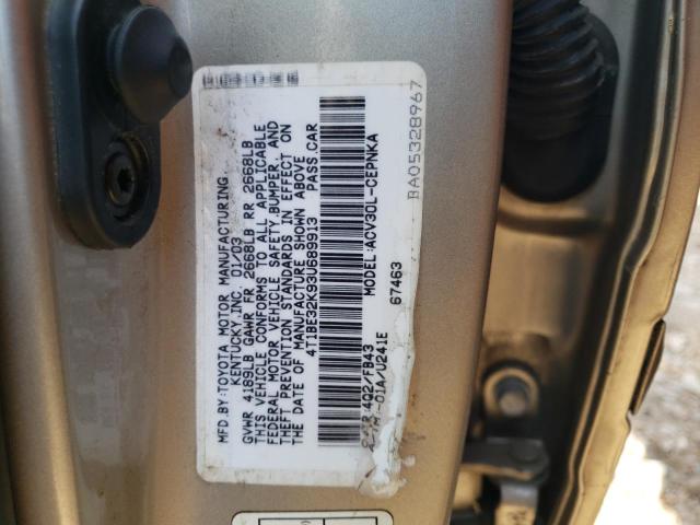 Photo 10 from auction – 2003 TOYOTA CAMRY LE with VIN 4T1BE32K93U689913