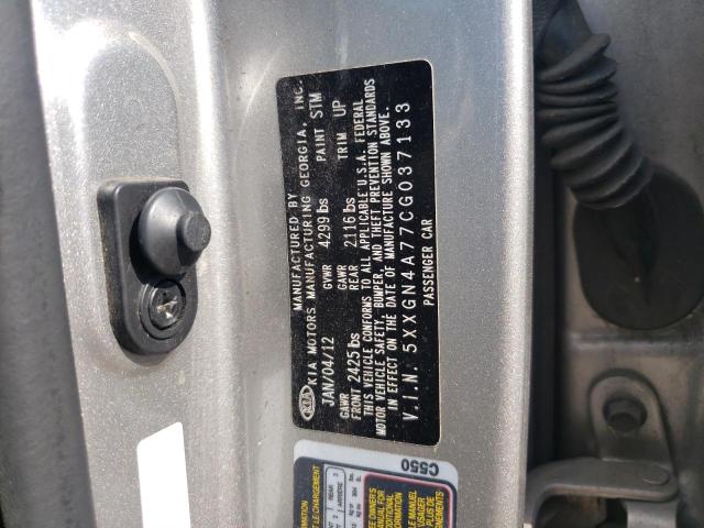 Photo 10 from auction – 2012 KIA OPTIMA EX with VIN 5XXGN4A77CG037133