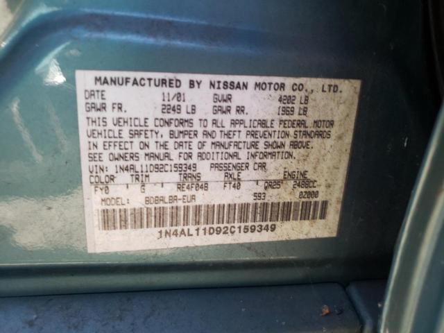Photo 10 from auction – 2002 NISSAN ALTIMA BAS with VIN 1N4AL11D92C159349