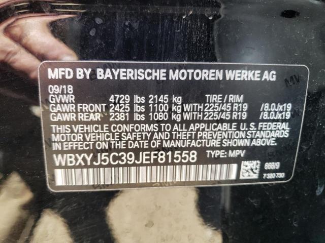 Photo 10 from auction – 2018 BMW X2 XDRIVE2 with VIN WBXYJ5C39JEF81558