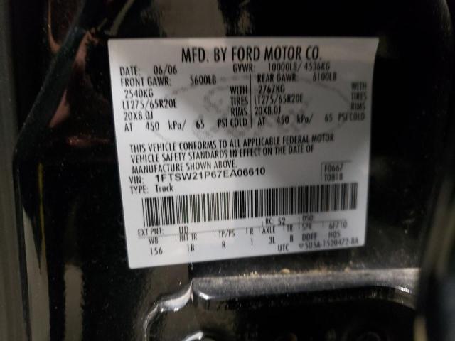 Photo 10 from auction – 2007 FORD F250 SUPER with VIN 1FTSW21P67EA06610