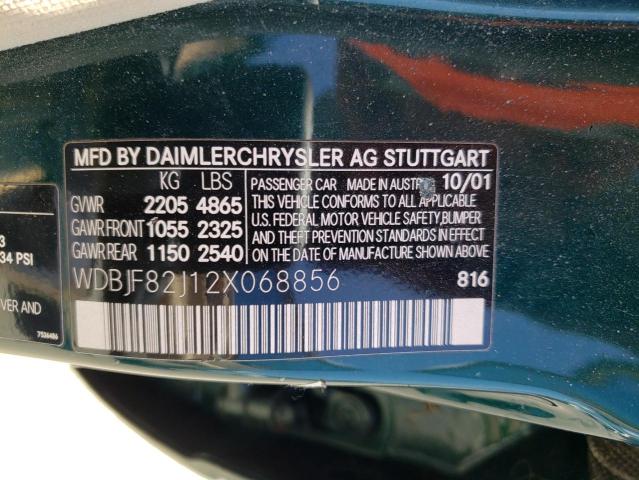 Photo 10 from auction – 2002 MERCEDES-BENZ E 320 4MAT with VIN WDBJF82J12X068856