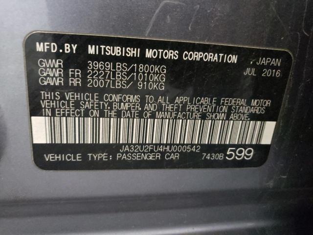 Photo 10 from auction – 2017 MITSUBISHI LANCER ES with VIN JA32U2FU4HU000542