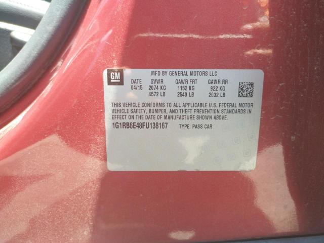 Photo 10 from auction – 2015 CHEVROLET VOLT with VIN 1G1RB6E48FU138167