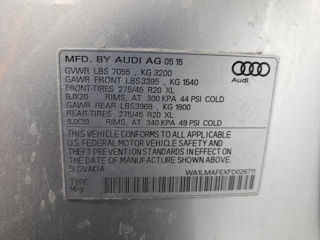 Photo 10 from auction – 2015 AUDI Q7 TDI PRE with VIN WA1LMAFEXFD026711