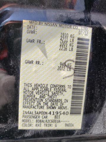 Photo 10 from auction – 2013 NISSAN ALTIMA 2.5 with VIN 1N4AL3AP0DN419540