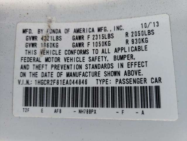 Photo 10 from auction – 2014 HONDA ACCORD EXL with VIN 1HGCR2F81EA044846