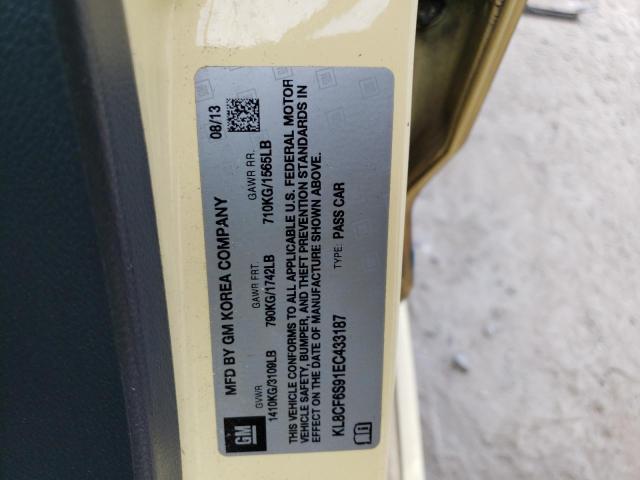 Photo 10 from auction – 2014 CHEVROLET SPARK 2LT with VIN KL8CF6S91EC433187