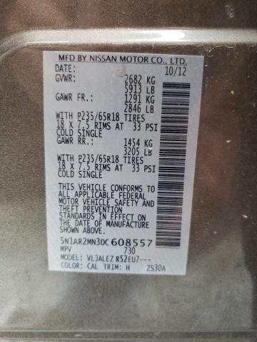 Photo 10 from auction – 2013 NISSAN PATHFINDER with VIN 5N1AR2MN3DC608557