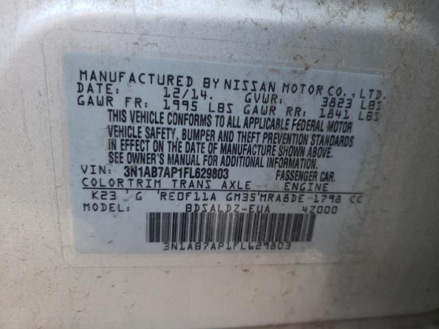 Photo 10 from auction – 2015 NISSAN SENTRA S with VIN 3N1AB7AP1FL629803