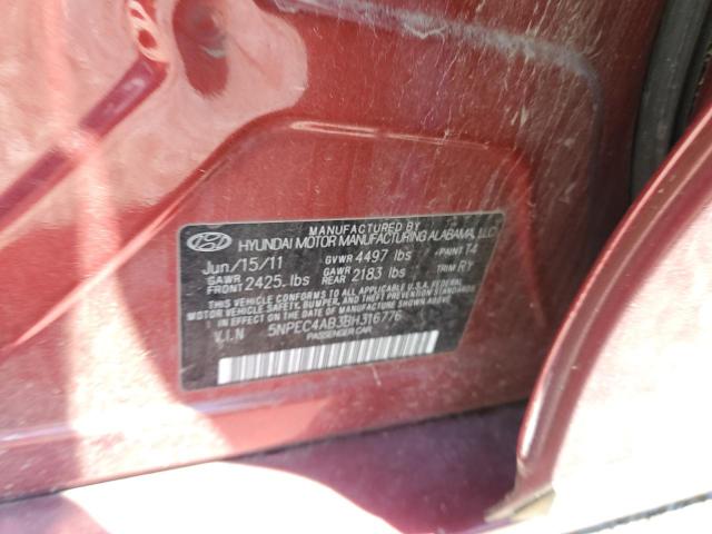 Photo 10 from auction – 2011 HYUNDAI SONATA SE with VIN 5NPEC4AB3BH316776