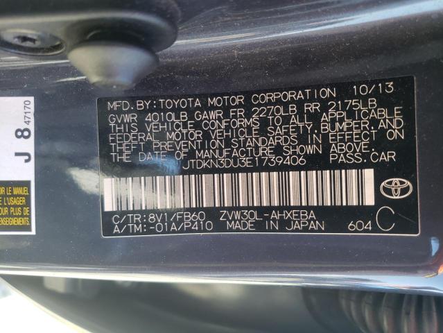 Photo 10 from auction – 2014 TOYOTA PRIUS with VIN JTDKN3DU3E1739406