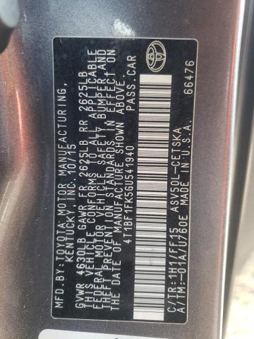 Photo 10 from auction – 2016 TOYOTA CAMRY SE with VIN 4T1BF1FK5GU541940