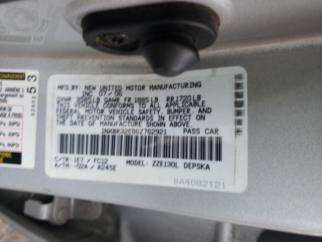 Photo 10 from auction – 2006 TOYOTA COROLLA CE with VIN 1NXBR32E86Z762921