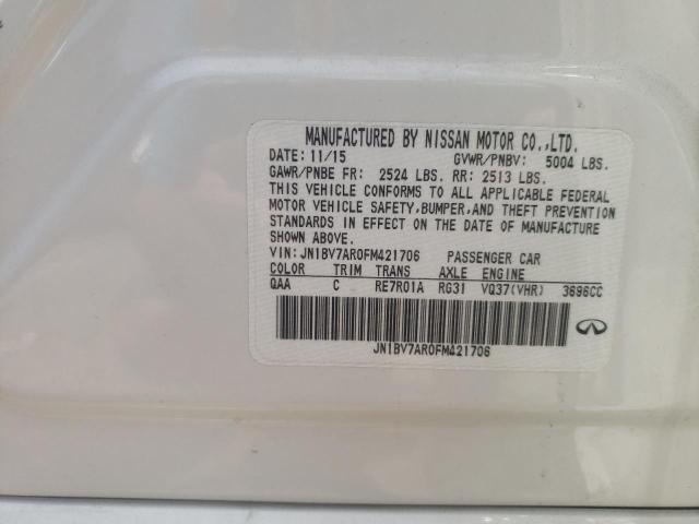 Photo 10 from auction – 2015 INFINITI Q50 BASE with VIN JN1BV7AR0FM421706