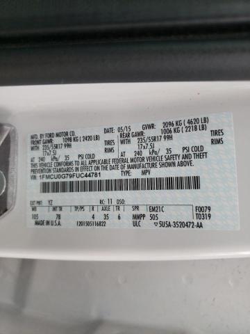 Zdjęcie 10 z aukcji – 2015 FORD ESCAPE SE z VIN 1FMCU0G79FUC44781