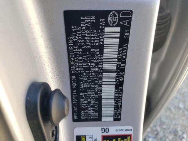 Photo 10 from auction – 2016 TOYOTA COROLLA L with VIN 2T1BURHE3GC584167