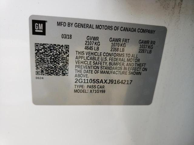 Photo 10 from auction – 2018 CHEVROLET IMPALA LT with VIN 2G1105SAXJ9164217
