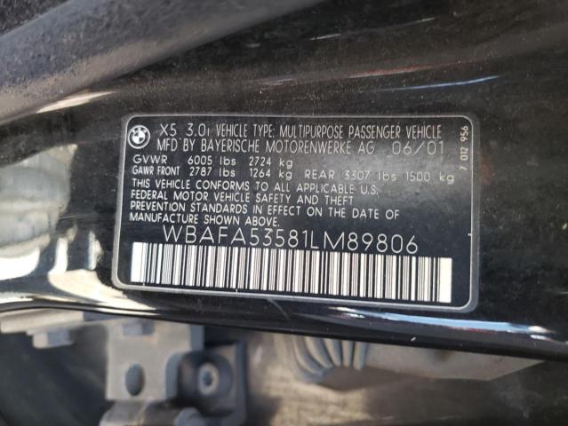 Photo 10 from auction – 2001 BMW X5 3.0I with VIN WBAFA53581LM89806