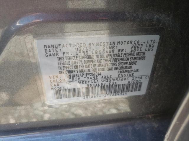 Photo 10 from auction – 2015 NISSAN SENTRA S with VIN 3N1AB7AP1FY254014