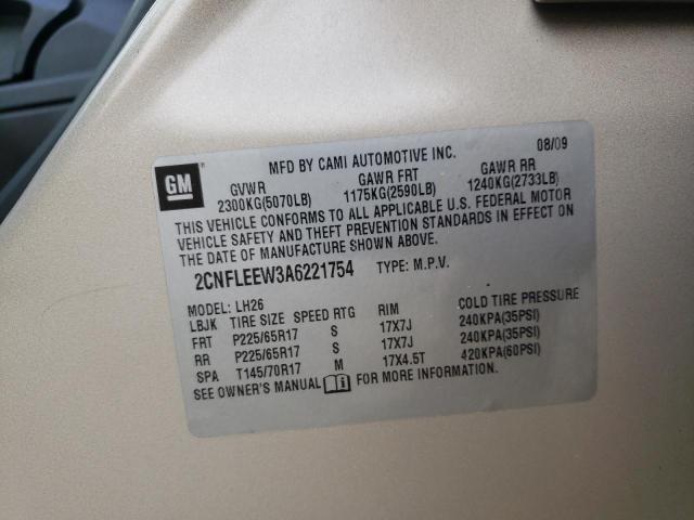 Photo 10 from auction – 2010 CHEVROLET EQUINOX LT with VIN 2CNFLEEW3A6221754