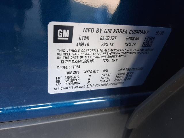 Photo 10 from auction – 2021 CHEVROLET TRAILBLAZE with VIN KL79MMS26MB092109