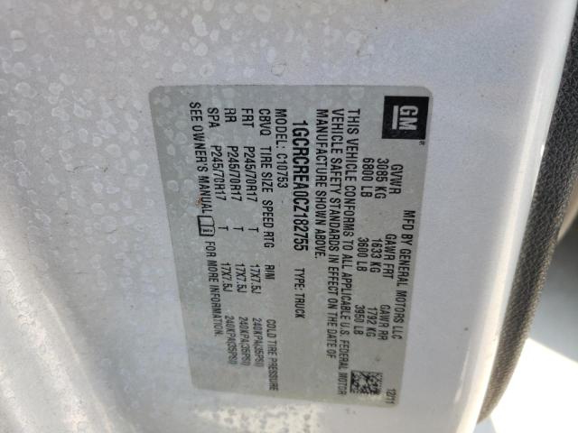 Photo 10 from auction – 2012 CHEVROLET SILVERADO with VIN 1GCRCREA0CZ182755