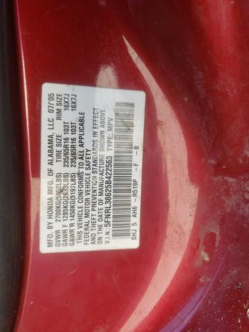 Photo 10 from auction – 2005 HONDA ODYSSEY EX with VIN 5FNRL38625B422563