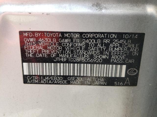 Photo 10 from auction – 2015 LEXUS IS 250 with VIN JTHBF1D28F5056920