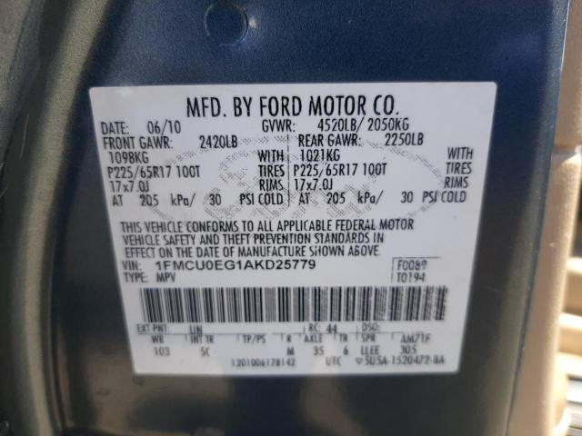 Photo 10 from auction – 2010 FORD ESCAPE LIM with VIN 1FMCU0EG1AKD25779