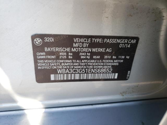 Photo 10 from auction – 2014 BMW 320 I XDRI with VIN WBA3C3G51ENS68652