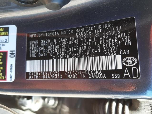 Photo 10 from auction – 2014 TOYOTA COROLLA L with VIN 2T1BURHE5EC055512