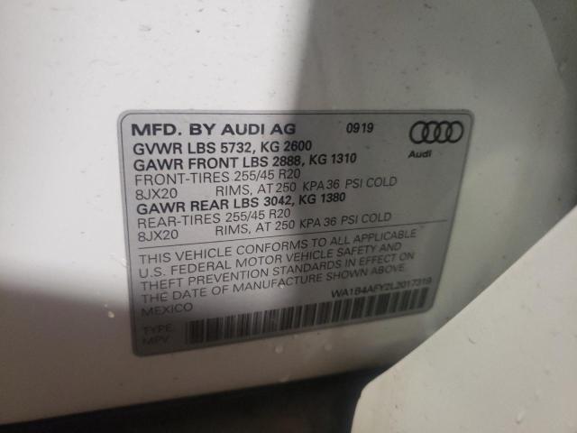 Photo 10 from auction – 2020 AUDI SQ5 PREMIU with VIN WA1B4AFY2L2017319