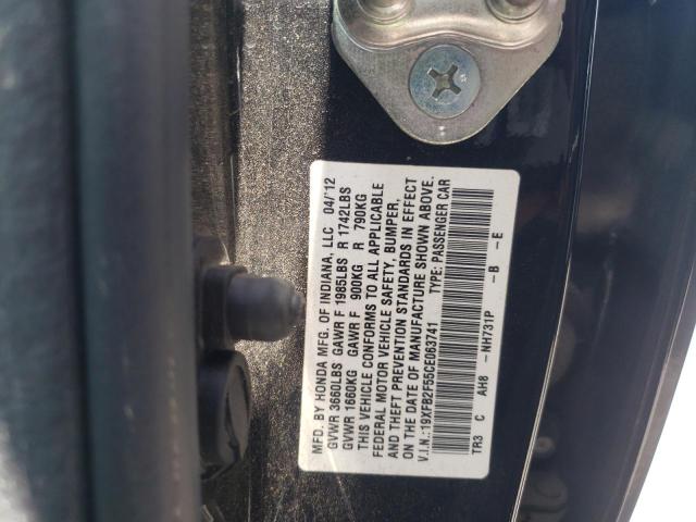 Photo 10 from auction – 2012 HONDA CIVIC LX with VIN 19XFB2F55CE063741